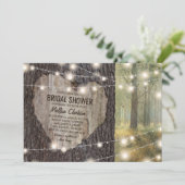 Rustikales Carved Heart Tree Brautparty Einladung (Stehend Vorderseite)