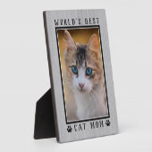 Rustikales Cat Mama Paw Prints Pet Foto Fotoplatte (Seite)