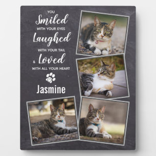 Rustikales Cat Memorial Fotoplatte