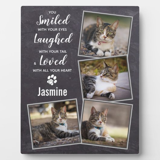 Rustikales Cat Memorial Fotoplatte (Vorderseite)