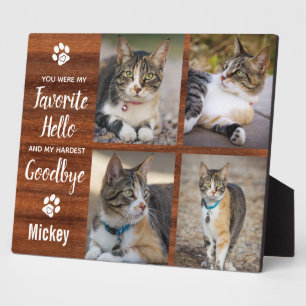 Rustikales Cat Memorial Fotoplatte