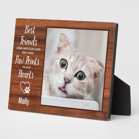 Rustikales Cat Memorial Pet Foto Fotoplatte (Seite)