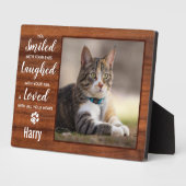 Rustikales Cat Memorial Pet Loss Geschenk Foto Fotoplatte (Seite)