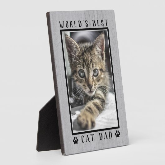 Rustikales Cat Vater Paw Prints Pet Foto Fotoplatte (Seite)