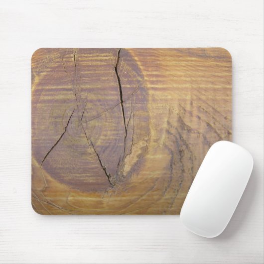 Rustikales Cedar Wood Plank Knot Foto Mousepad (Mit Mouse)