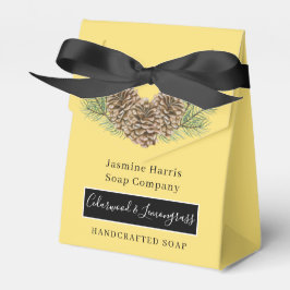 Rustikales Cedarwood Lemongrass Artisan Soap Favor Geschenkschachtel