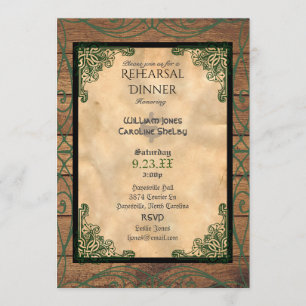 Rustikales Celtic Claddagh Probe Dinner Einladung