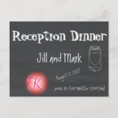 Rustikales Chalkboard 3d Monogram Script Einladungspostkarte (Vorderseite)