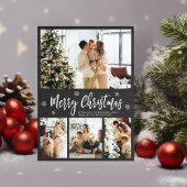 Rustikales Chalkboard 4 Foto Collage Weihnachten Postkarte