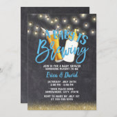 Rustikales Chalkboard A Baby Braut Babydusche Einladung (Vorne/Hinten)