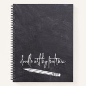 Rustikales Chalkboard Artist Doodles Sketchbook Notizblock (Vorderseite)