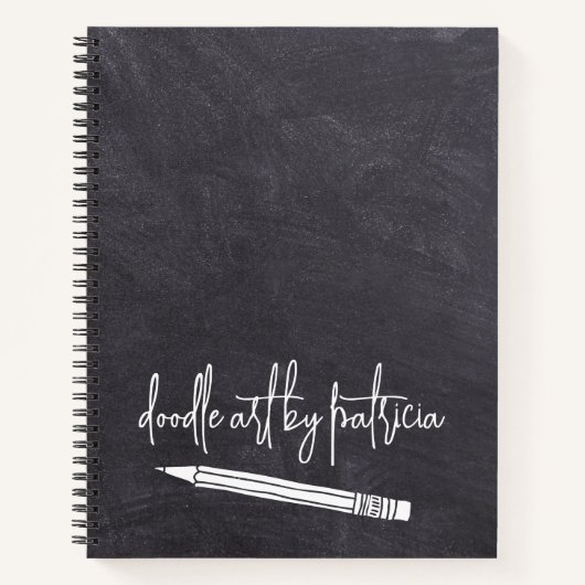Rustikales Chalkboard Artist Doodles Sketchbook Notizblock (Vorderseite)