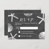 Rustikales Chalkboard Beach Wedding UAWG RSVP Karte (Vorne/Hinten)