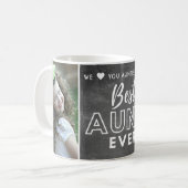 Rustikales Chalkboard Bestes Tante je Typografie-F Kaffeetasse (Vorderseite Links)