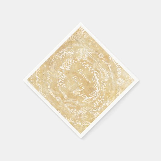 Rustikales Chalkboard Blumengarten Serviette (Ecke)