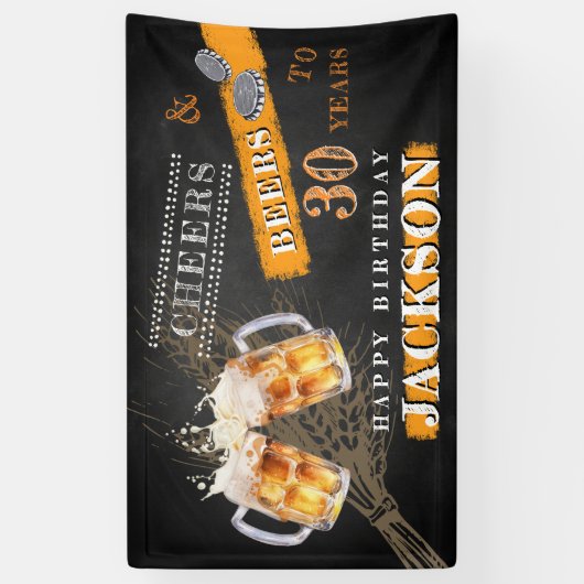 Rustikales Chalkboard Cheers & Bers JEGLICHES JAHR Banner (Vertikal)