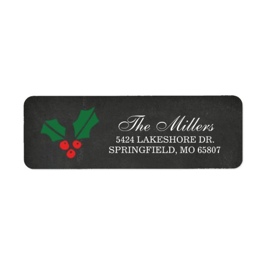 Rustikales Chalkboard Christmas Holly Berry (Vorne)