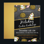 Rustikales Chalkboard Cookie Exchange Einladung<br><div class="desc">Spaß und rustikales Chalkboard Hintergrund Design. Imitate Gold-Elemente. Handgezeichnete und farbige Kochkunst von Valarie Wade. Lassen Sie sich von dieser Party Einladung des "Sweet Ferienkeksaustauschs" beeindrucken.</div>