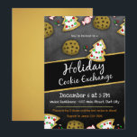 Rustikales Chalkboard Cookie Exchange Einladung<br><div class="desc">Spaß und rustikales Chalkboard Hintergrund Design. Imitate Gold-Elemente. Handgezeichnete und farbige Kochkunst von Valarie Wade. Lassen Sie sich von dieser Party Einladung des "Sweet Ferienkeksaustauschs" beeindrucken.</div>