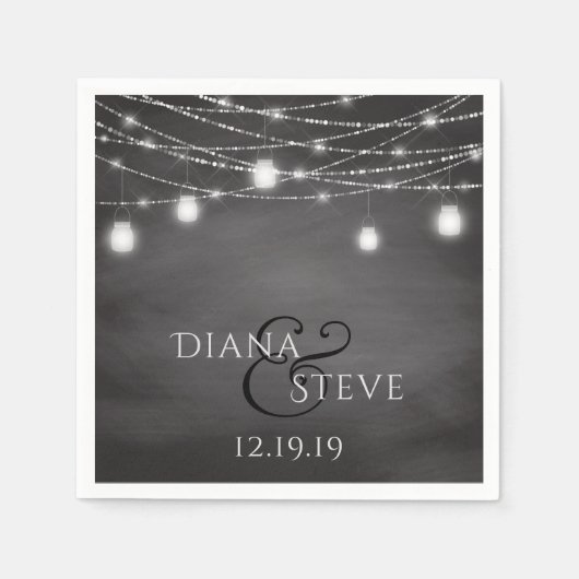 Rustikales Chalkboard Country Mason Jar Wedding Serviette (Vorderseite)