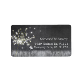 Rustikales Chalkboard Dandelion Wedding Address Adressaufkleber