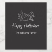Rustikales Chalkboard Einfaches Halloween-Party Pu Weinetikett (Einzelnes Label)