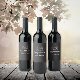 Rustikales Chalkboard Einfaches Halloween-Party Pu Weinetikett