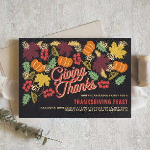 Rustikales Chalkboard Fall Harvest Erntedank Party Einladung