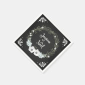 Rustikales Chalkboard Floral Französisch Weihnacht Serviette (Ecke)
