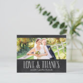 Rustikales Chalkboard Foto Vielen Dank Postkarte (Stehend Vorderseite)