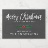 Rustikales Chalkboard Frohe Weihnachten Lebensmitteletikett (Einzelnes Label)