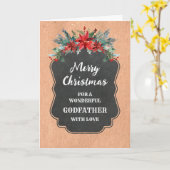 Rustikales Chalkboard Godvater Frohe Weihnachten Karte (Gelbe Blume)