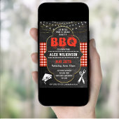 Rustikales Chalkboard GRILLEN Party Abschluss Foto Einladung