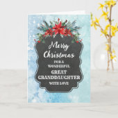 Rustikales Chalkboard Große Enkeltochter Weihnacht Karte (Gelbe Blume)