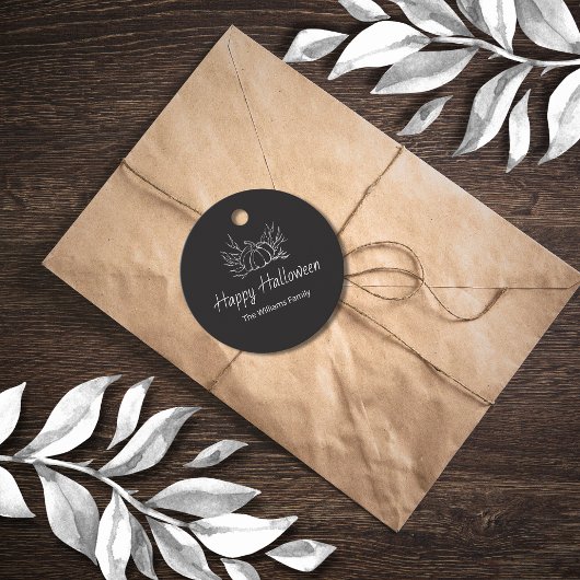 Rustikales Chalkboard Halloween-Party Simple Pumpk Geschenkanhänger