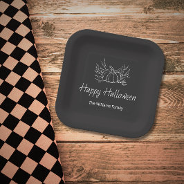 Rustikales Chalkboard Halloween-Party Simple Pumpk Pappteller