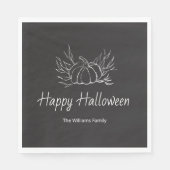 Rustikales Chalkboard Halloween-Party Simple Pumpk Serviette (Vorderseite)
