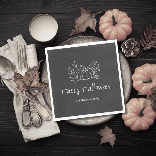 Rustikales Chalkboard Halloween-Party Simple Pumpk Serviette