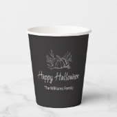 Rustikales Chalkboard Happy Halloween Simple Pumpk Pappbecher (Rückseite)