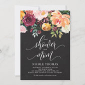 Rustikales Chalkboard Herbstdusche Blume Babydusch Einladung (Vorderseite)