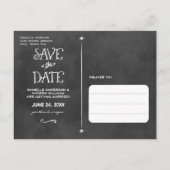 Rustikales Chalkboard-Hochzeitssemble - Foto Save  Ankündigungspostkarte (Rückseite)
