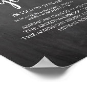 Rustikales Chalkboard, Hochzeitsspende, Beitrag Poster (Ecke)