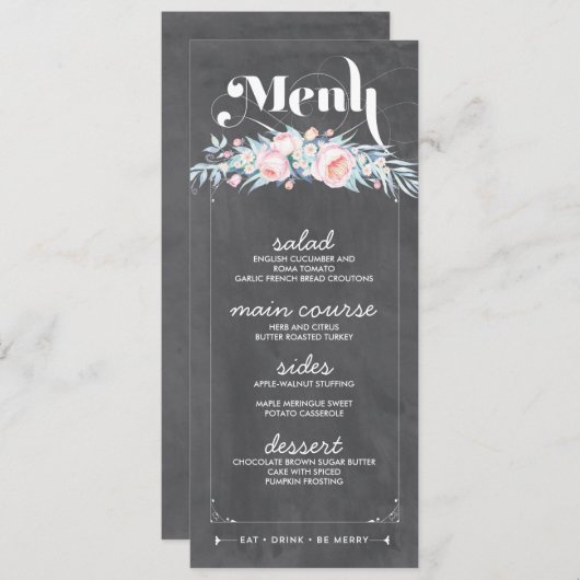 Rustikales Chalkboard Inspirierte Karten für Hochz (Vorne/Hinten)