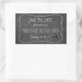 Rustikales Chalkboard Lovebirds Save the Date Aufk Rechteckiger Aufkleber (Tasche)