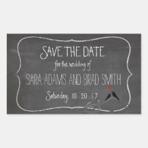 Rustikales Chalkboard Lovebirds Save the Date Aufk