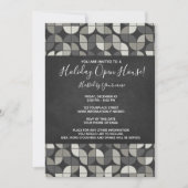 Rustikales Chalkboard MCM Holiday Open House Einladung (Vorderseite)
