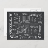 Rustikales Chalkboard Name Collage Postkarte (Vorne/Hinten)