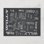 Rustikales Chalkboard Name Collage Postkarte (Vorderseite)