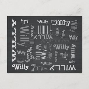 Rustikales Chalkboard Name Collage Postkarte