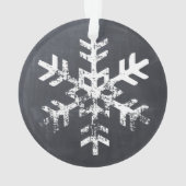 Rustikales Chalkboard Neu verheiratete Schneeflock Ornament (Rückseite)